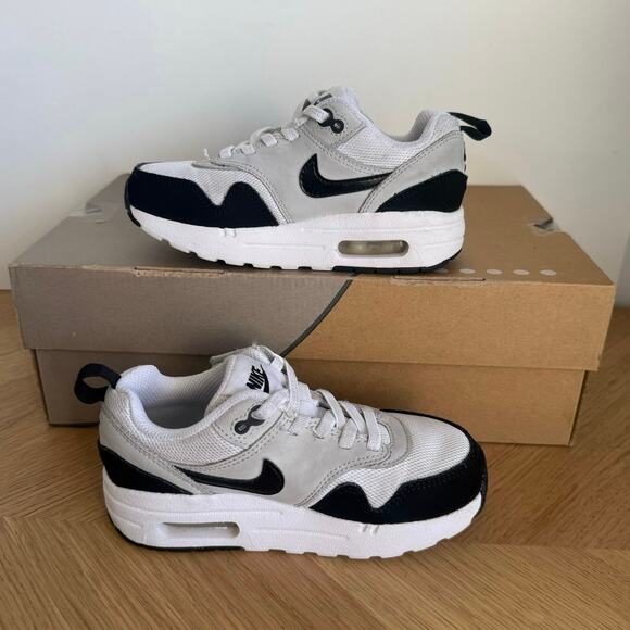 Nike Air Max 1 Easyon White/Black Toddler Sneakers- SZ 11 C - Picture 9 of 12